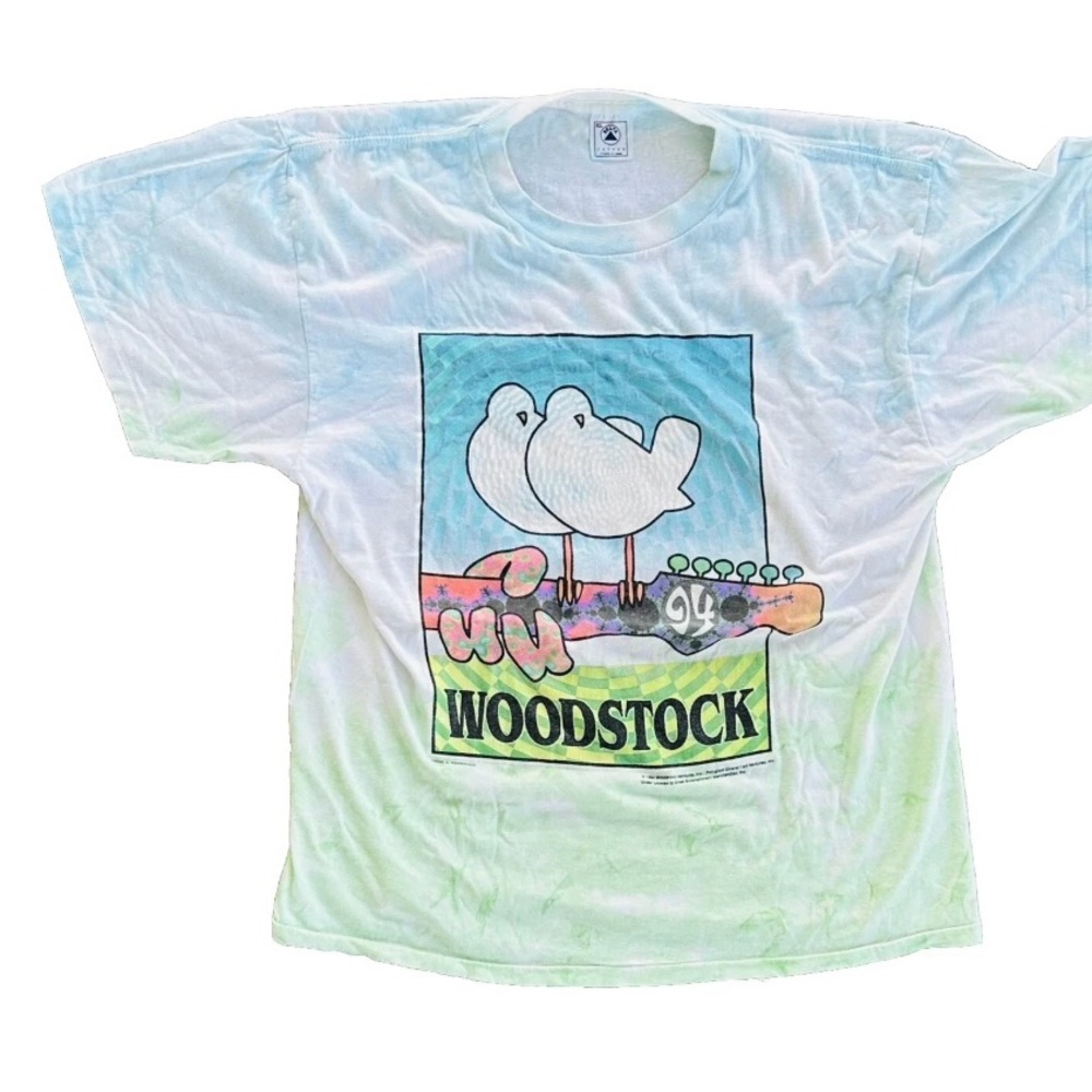 Vintage Woodstock 94 Tie Dye T Shirt XL Delta Cotton Made in USA Concert Tee